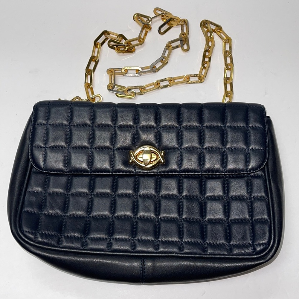 Vintage Giani Bernini navy blue leather crossbody bag